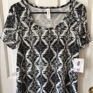 LuLaRoe Classic in black and white Aztec pattern
